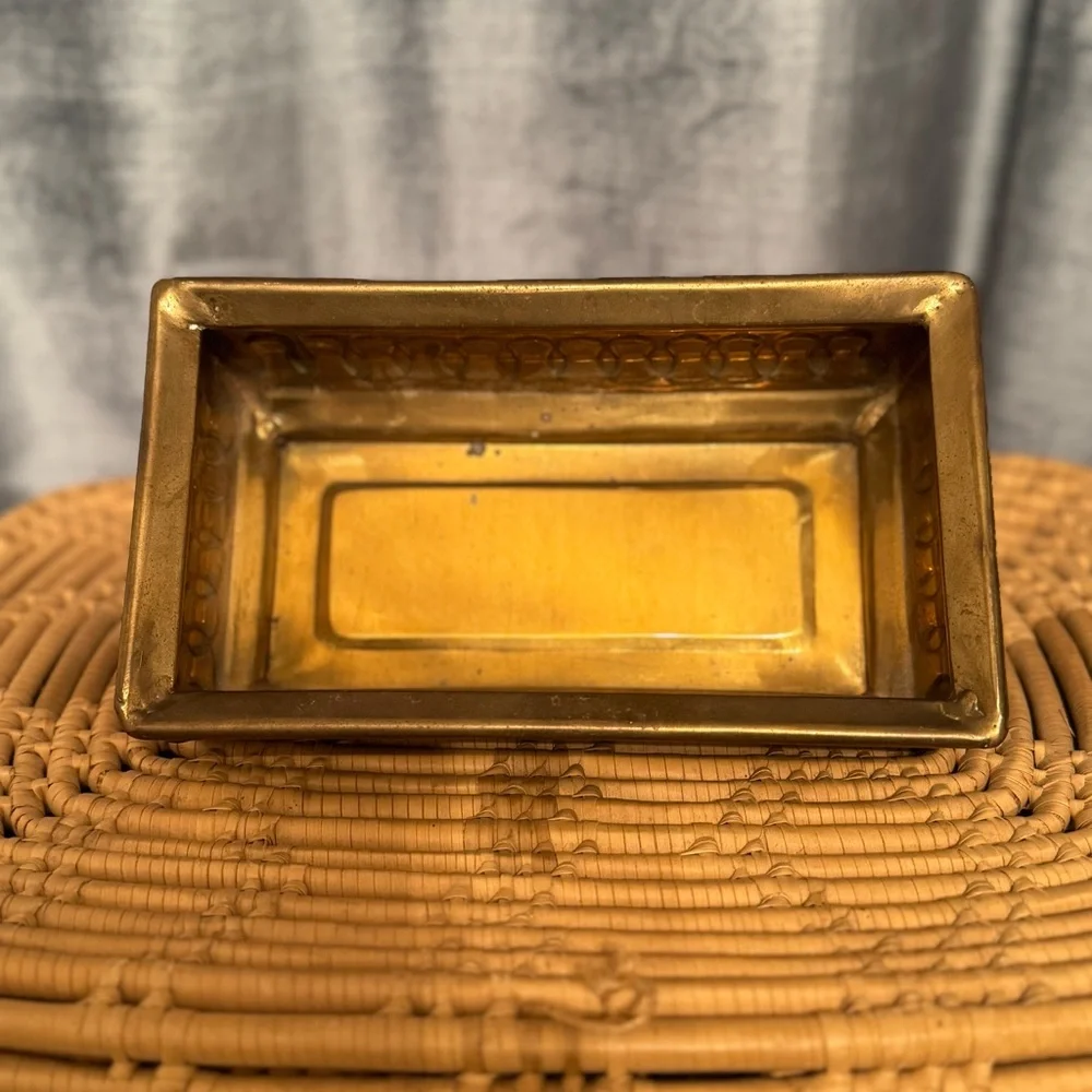 vintage brass planter, also known as a jardinière or cachepot.